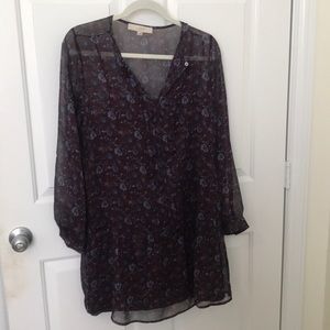 Loft purple flowered dress